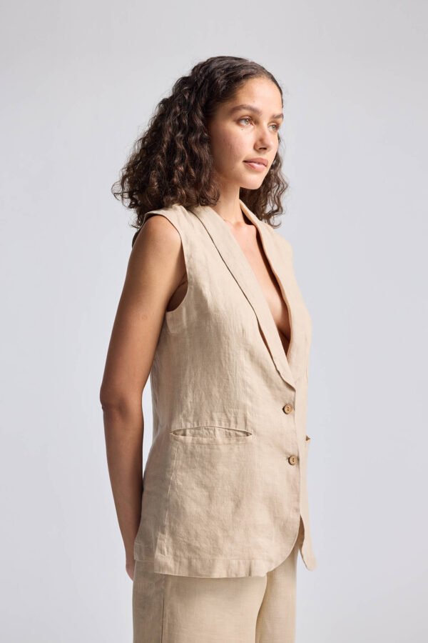Sleeveless Hemp Jacket - Image 3