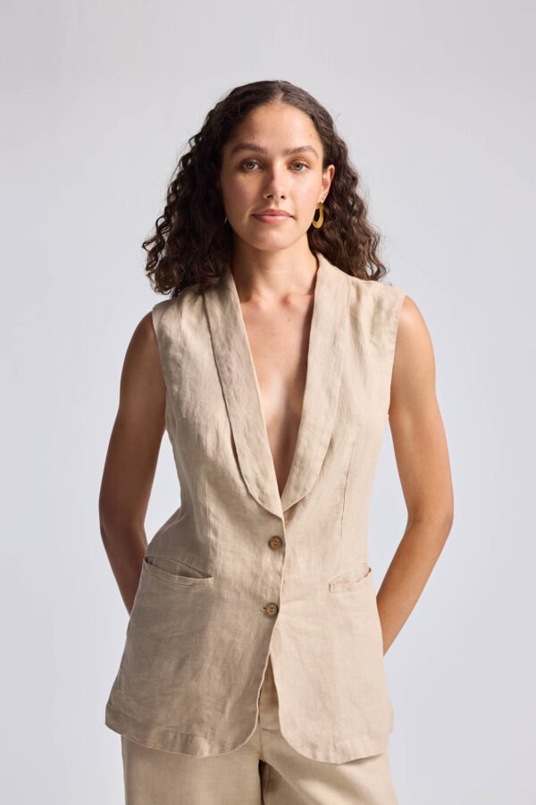 Sleeveless Hemp Jacket - Image 5